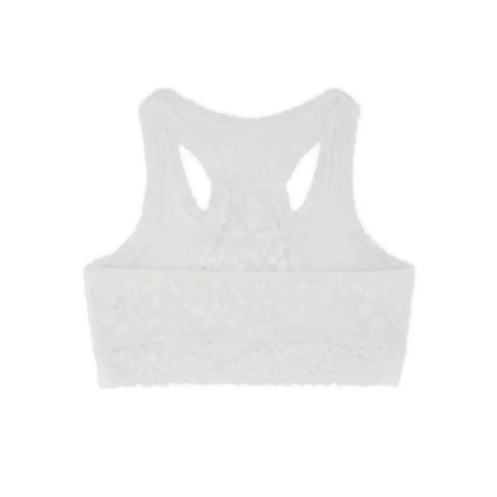Lot Of 2 Justice White Burgundy Full Coverage Racerback Lace Bralette Size 32